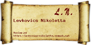 Levkovics Nikoletta névjegykártya